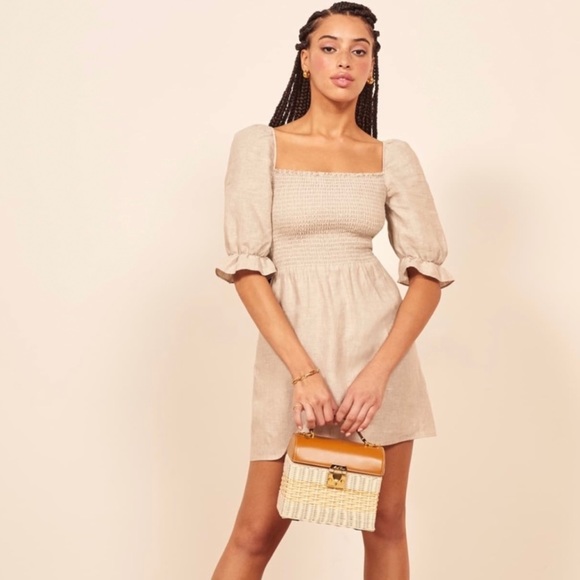 REFORMATION Cerise Linen Dress - Picture 2 of 12